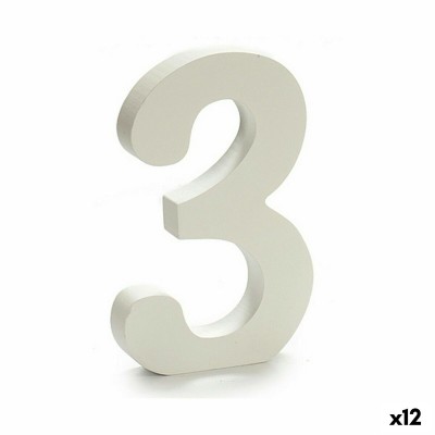 Number Pincello 3 White 1,8 x 21 x 17 cm (12 Units)