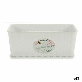 Planter Stefanplast White Plastic 13 x 11 x 28,5 cm 29 x 11 x 12,5 cm (12 Units)