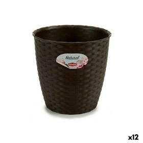 Plant pot Stefanplast Chocolate Plastic 19 x 17,5 x 19 cm (12 Units)