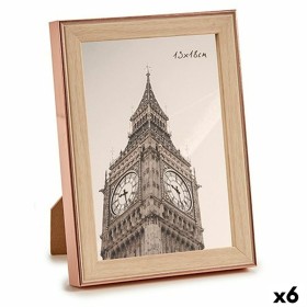 Photo frame Gift Decor Brown Copper Glass polypropylene (6 Units)