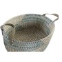 Set de basket DKD Home Decor Blanc Turquoise Naturel Herbier marin Tropical 45 x 35 x 18 cm 2 Pièces