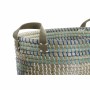 Basket set DKD Home Decor White Turquoise Natural Seagrass Tropical 45 x 35 x 18 cm 2 Pieces