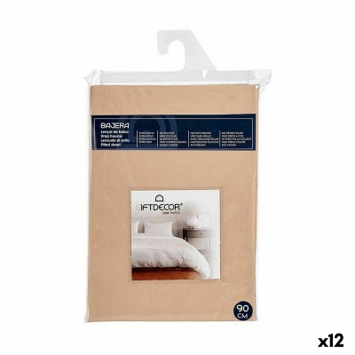 Fitted sheet Gift Decor Beige 90 cm (12 Units)