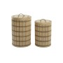 Set de basket DKD Home Decor Marron Naturel Bambou (2 Pièces)