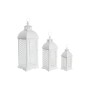 Lantern set DKD Home Decor White Metal Crystal Arab Aged finish 24 x 24 x 74 cm (3 Pieces)