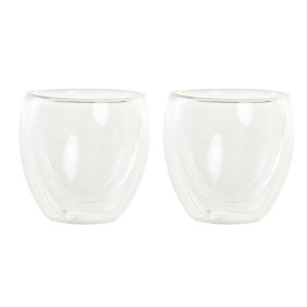 Set de Verres DKD Home Decor Transparent Verre Verre Borosilicaté 100 ml 2 Pièces