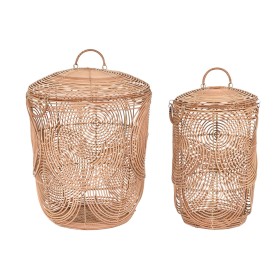 Set de basket DKD Home Decor Naturel Marron Clair (2 Pièces)