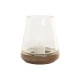 Bougeoir Home ESPRIT Marron Naturel Verre Bois de manguier 12 x 12 x 15 cm (2 Unités)