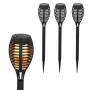 Set of solar garden torch lights Aktive Plastic 7,5 x 50 x 7,5 cm (4 Units)