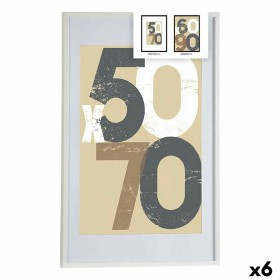 Photo frame Gift Decor White Plastic MDF Wood (6 Units)