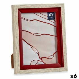Photo frame Gift Decor Brown Red Wood Glass Crystal polystyrene Plastic (6 Units)