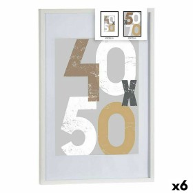 Cadre photo Gift Decor Blanc polystyrène Plastique Bois MDF 50 x 70 cm (6 Unités)