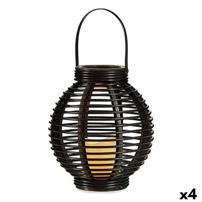 Lanterne à LED Ibergarden Marron Plastique 21 x 23,7 x 21 cm (4 Unités)