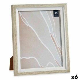 Cadre photo Gift Decor Blanc Beige verre Verre polystyrène Plastique (6 Unités)