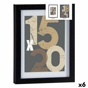 Photo frame Gift Decor Black Glass MDF Wood 18 x 24 cm (6 Units)