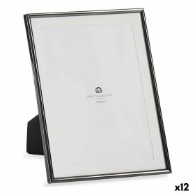 Photo frame Gift Decor Black Crystal Steel (12 Units)
