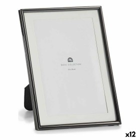 Photo frame Gift Decor Black Crystal Steel (12 Units)