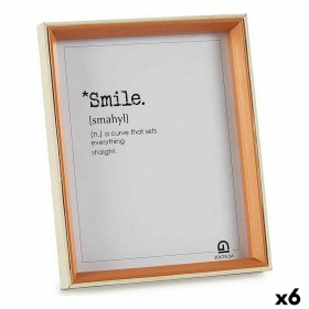 Photo frame Gift Decor White Brown Crystal MDF Wood (6 Units)