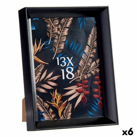Photo frame Gift Decor Black Glass Plastic (6 Units)
