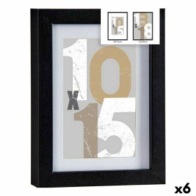 Photo frame Gift Decor Black Glass MDF Wood (6 Units)