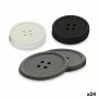 Coasters Kinvara White Black Grey Silicone Plastic Button 9 x 2 x 9 cm 8,8 x 8,8 x 0,05 cm 8 x 0,05 x 8 cm 9 x 1,8 x 9 cm Set (2