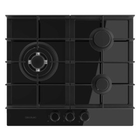 Cecotec Plaque gaz Bolero Squad G 3400F, 3 feux, 6200W, verre noir, fonte