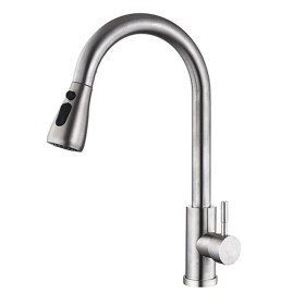 Mixer Tap Fontastock Grey Stainless steel Ceramic C-shaped