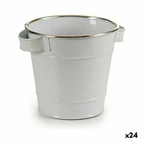 Planter Ibergarden White Silver Zinc Bucket 19,5 x 14,5 x 16,5 cm (24 Units)