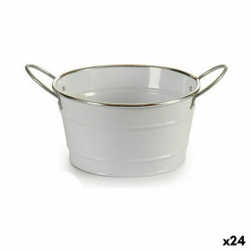 Planter Ibergarden White Silver Zinc Bucket 27,5 x 10,5 x 20 cm (24 Units)