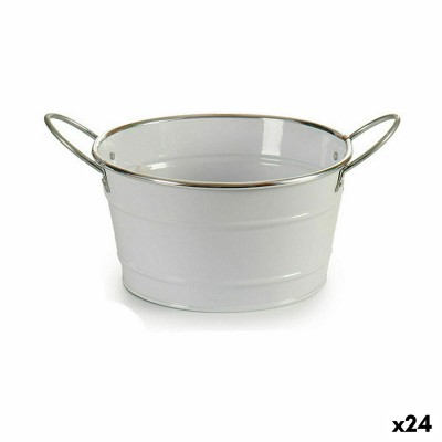 Planter Ibergarden White Silver Zinc Bucket 27,5 x 10,5 x 20 cm (24 Units)