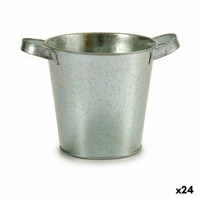 Planter Ibergarden Silver Zinc Bucket 20 x 14 x 16,2 cm (24 Units)