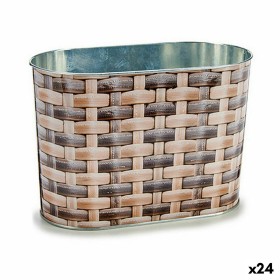 Planter Ibergarden Metal wicker Oval 12,7 x 15 x 23,5 cm (24 Units)