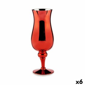 Candleholder Gift Decor Red Crystal 13,5 x 35 x 13,5 cm (6 Units)