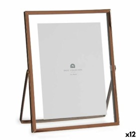 Photo frame Gift Decor Copper Metal Glass Plastic (12 Units)