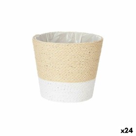 Cache-pot Ibergarden Blanc Corde Plastique 16 x 14,5 x 16 cm (24 Unités)