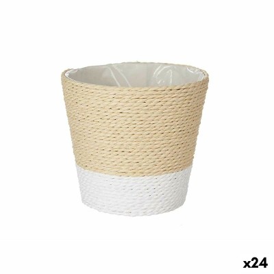 Planter Ibergarden White Rope Plastic 14 x 12,5 x 14 cm 14 x 13 x 14 cm (24 Units)