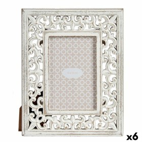 Cadre photo Gift Decor Blanc Bois MDF Bois d'eucalyptus (6 Unités)