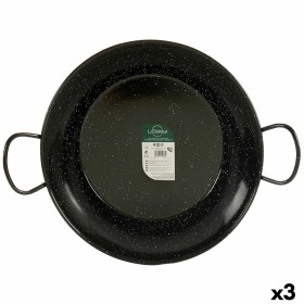 Poêle à Paella La Dehesa Noir Acier émaillé Ø 45 cm 46 x 13,5 x 58 cm 58 x 13,5 x 46 cm (3 Unités)