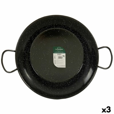 Paella Pan La Dehesa Black Enamelled Steel Ø 45 cm 46 x 13,5 x 58 cm 58 x 13,5 x 46 cm (3 Units)