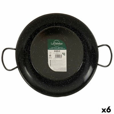 Poêle à Paella La Dehesa Noir Acier émaillé Ø 32 cm 42,5 x 12 x 32,5 cm (6 Unités)