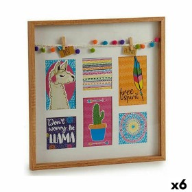 Wall photo frame Gift Decor Multicolour Wood Llama Tassels (6 Units)