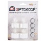 Candle Set Gift Decor White 4 x 4 x 3,7 cm 13,5 x 17 x 4 cm LED (12 Units)