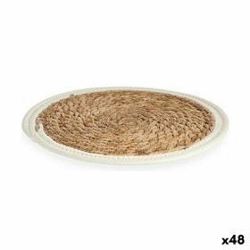 Dessous de plat Gift Decor Blanc Naturel Fibre naturelle 30 x 1 x 30 cm (48 Unités)