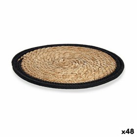 Dessous de plat Gift Decor Noir Naturel Fibre naturelle 30 x 1 x 30 cm (48 Unités)