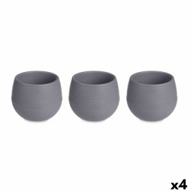 Set of pots Ibergarden Anthracite Plastic 16,5 x 16,5 x 14,5 cm 51,5 x 14,5 x 16,5 cm (4 Units)