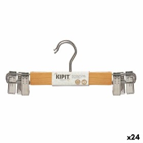 Jeu de porte-manteaux Kipit Marron Argenté Bois Métal 28,5 x 2,5 x 11,5 cm 28,5 x 11,5 x 4 cm 28,5 x 11,5 x 6 cm Pinces de serra