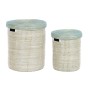 Basket set DKD Home Decor Blue White Natural Seagrass (2 Pieces)