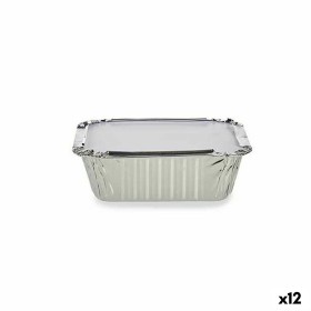Set of Food Trays Kinvara Aluminium 14,5 x 7,5 x 12,5 cm Disposable With lid (12 Units)