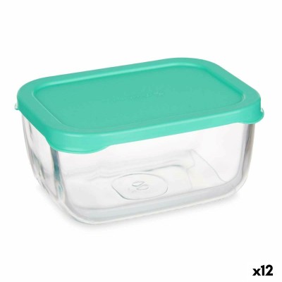Boîte à lunch Pasabahce SNOW BOX Vert Transparent verre Polyéthylène 420 ml (12 Unités)