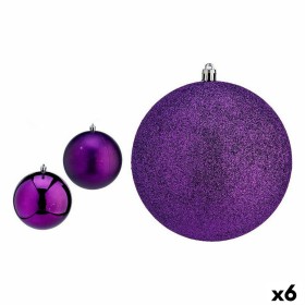 Set of Christmas balls Krist+ Purple PVC Ø 12 cm (6 Units)
